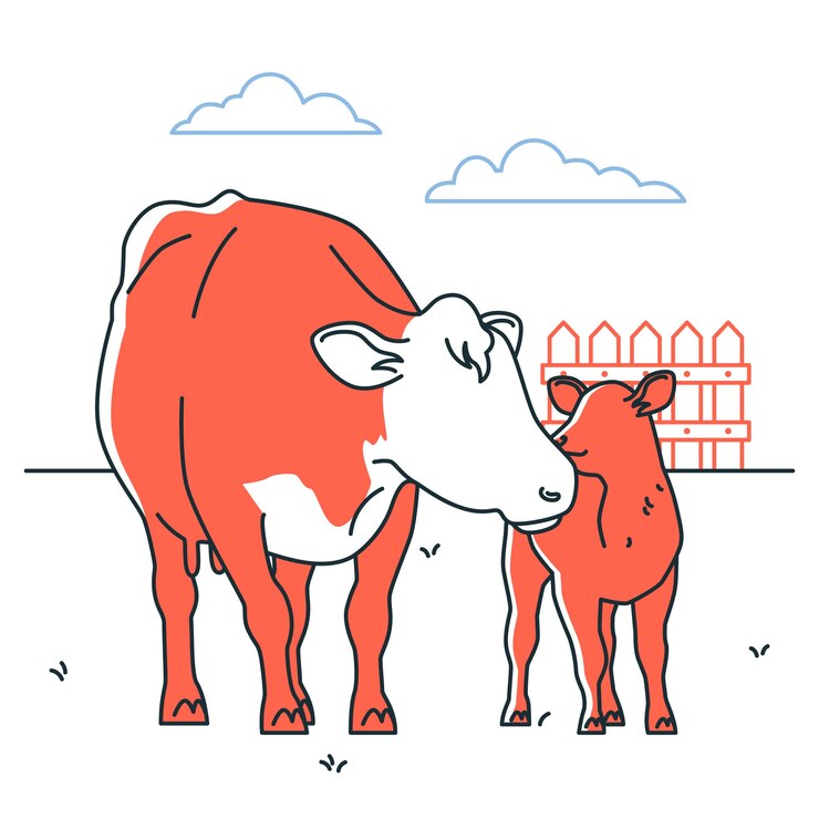 Vetor grátis ilustração do conceito de mãe de vaca
