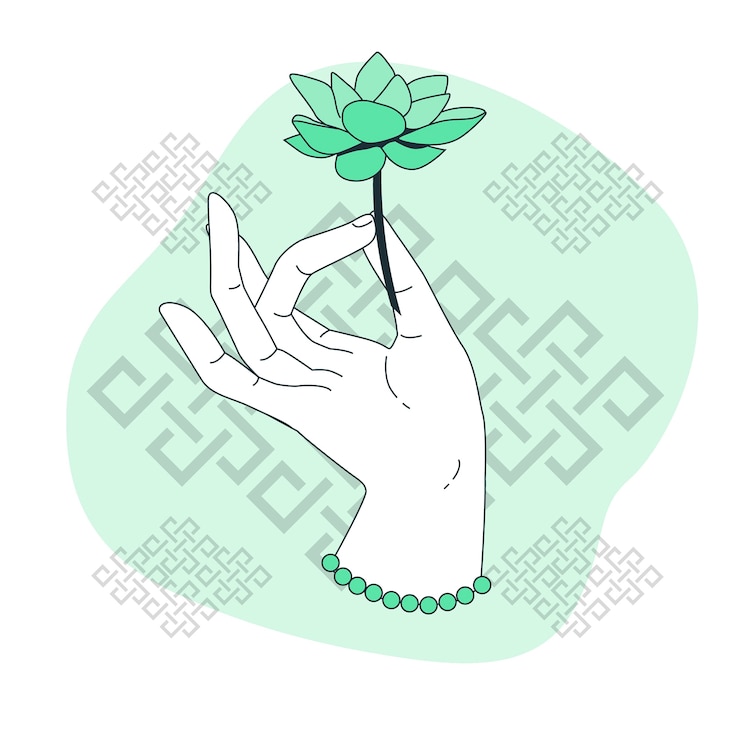 Vetor grátis ilustração do conceito de mão de buda
