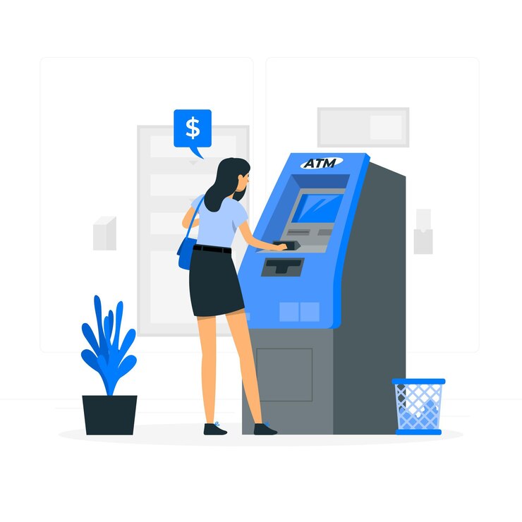 Vetor grátis ilustração do conceito de máquina atm