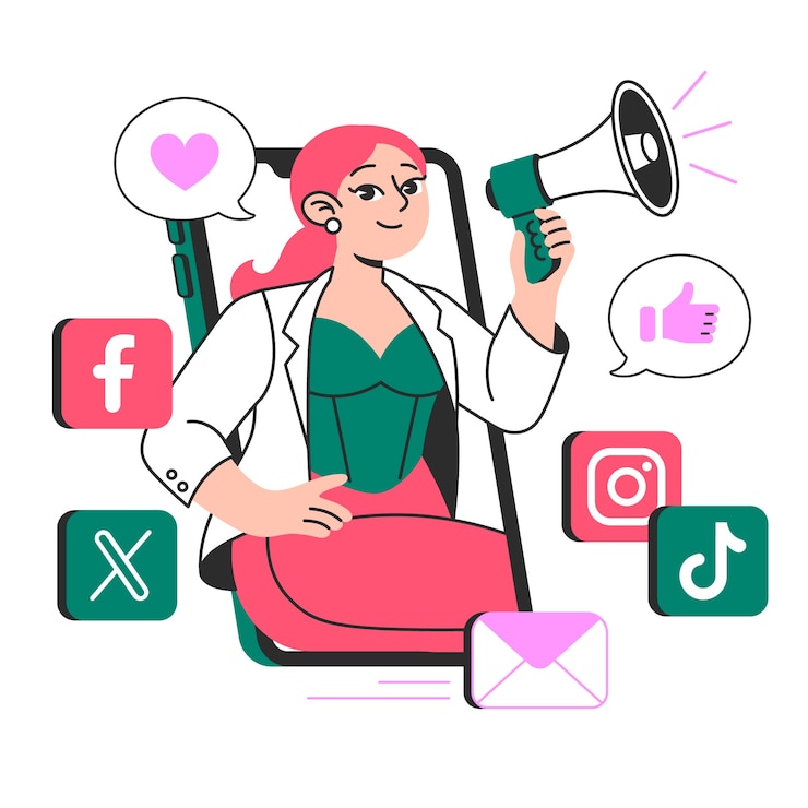 Vetor grátis ilustração do conceito de marketing móvel