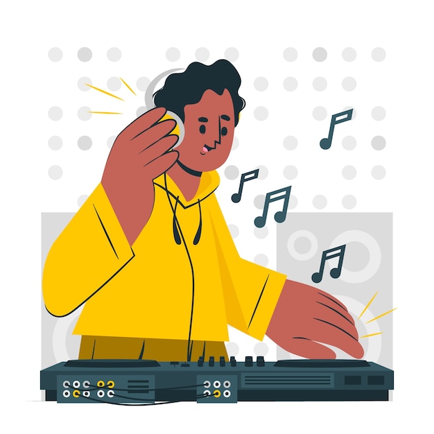 Vetor grátis ilustração do conceito de menino dj