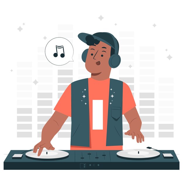 Ilustração do conceito de menino DJ
