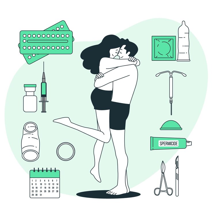 Vetor grátis ilustração do conceito de métodos anticoncepcionais