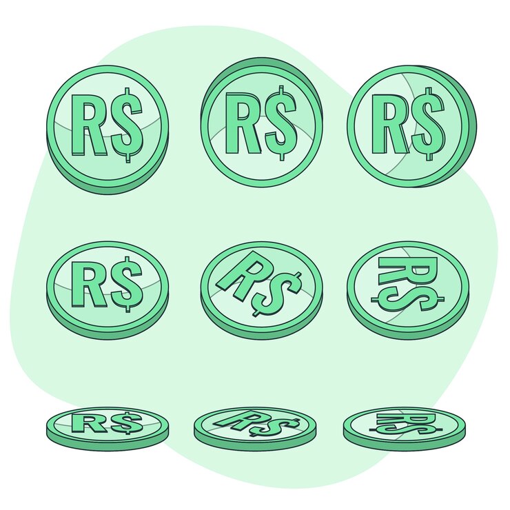 Vetor grátis ilustração do conceito de moedas reais brasileiras