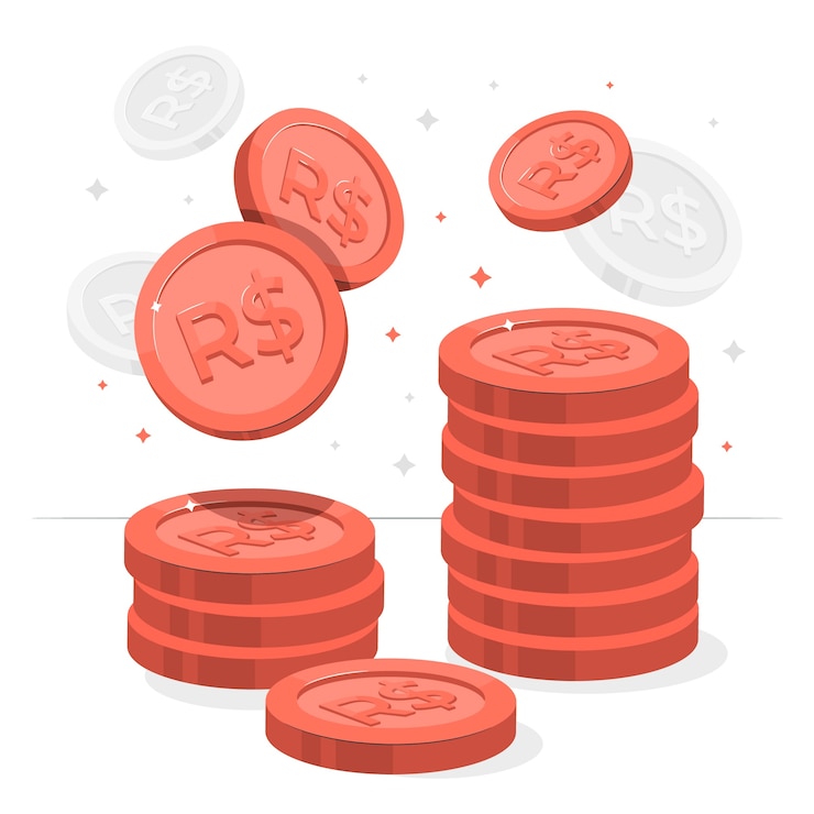 Vetor grátis ilustração do conceito de moedas reais brasileiras