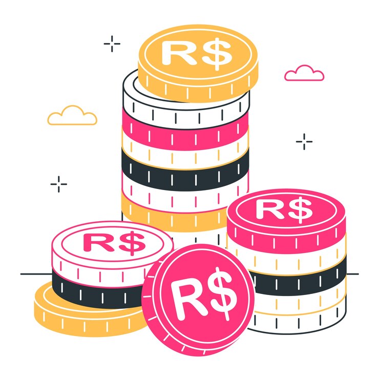 Vetor grátis ilustração do conceito de moedas reais brasileiras