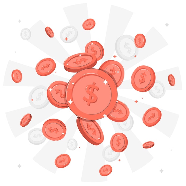 Ilustração do conceito de moedas