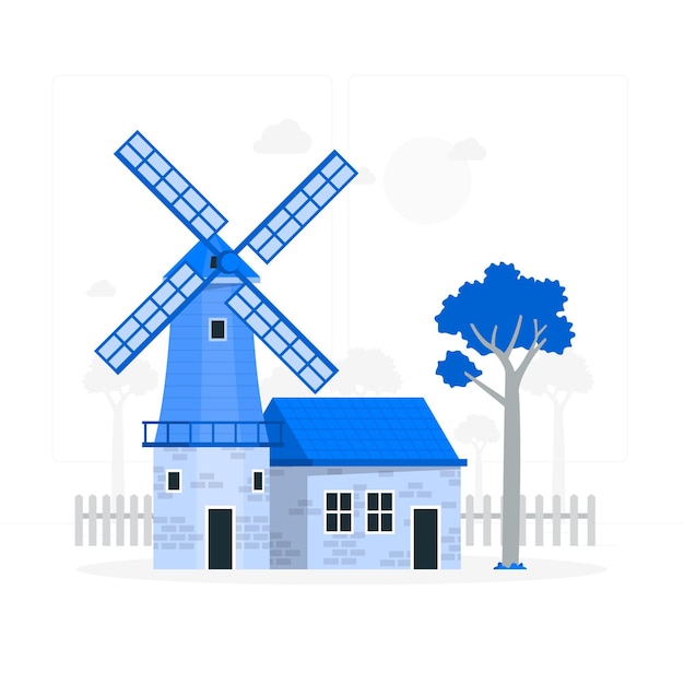 Vetor grátis ilustração do conceito de moinho de vento