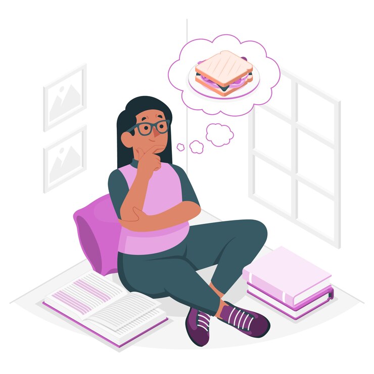 Vetor grátis ilustração do conceito de mulher com fome