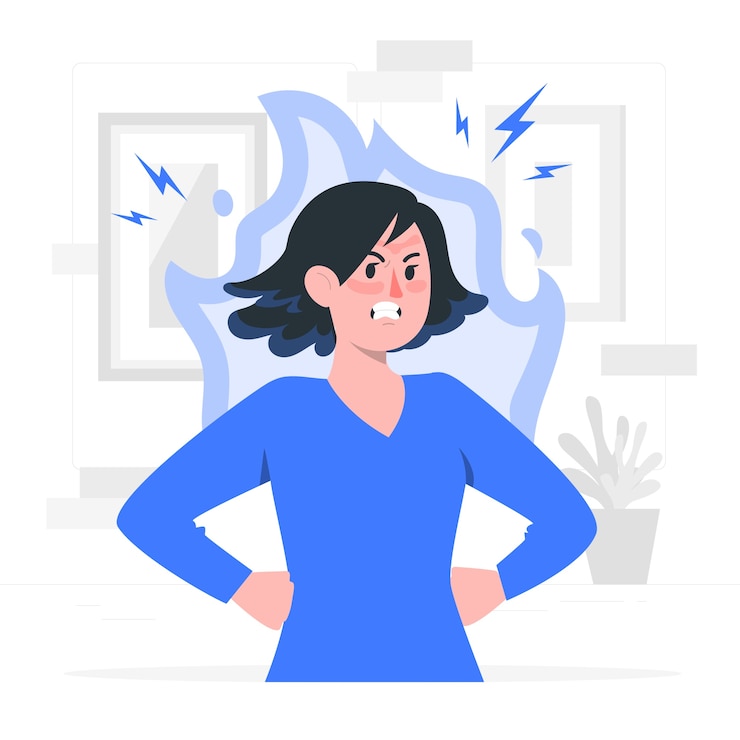 Vetor grátis ilustração do conceito de mulher com raiva