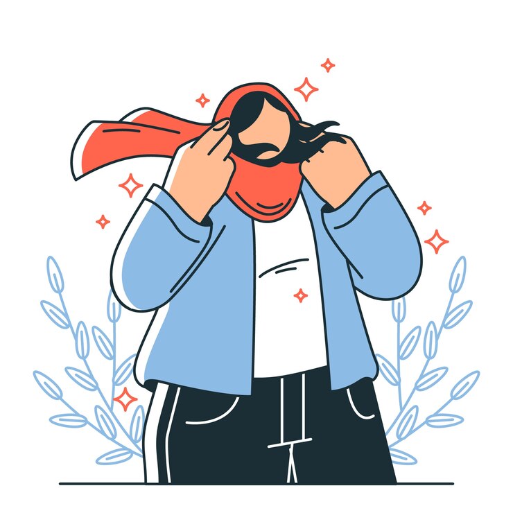 Vetor grátis ilustração do conceito de mulher tirando o hijab