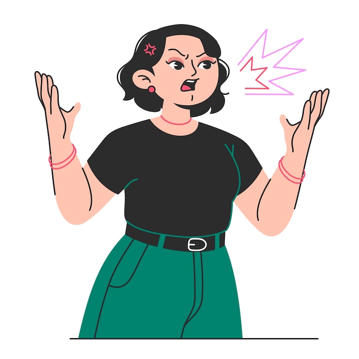 Vetor grátis ilustração do conceito de mulher zangada
