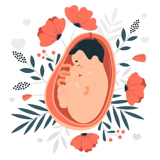 Vetor grátis ilustração do conceito de nascimento de bebê