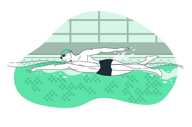 Vetor grátis ilustração do conceito de natação