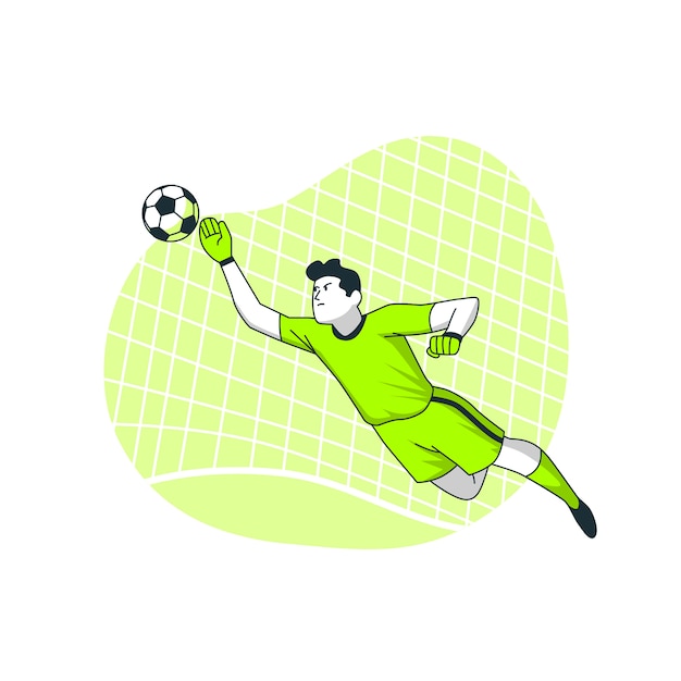 único desenho de uma linha jogador de futebol chutando bola, goleiro  salvando gol na tela do smartphone. jogos de futebol online. aplicativos  para smartphones. futebol móvel. vetor de design de desenho de