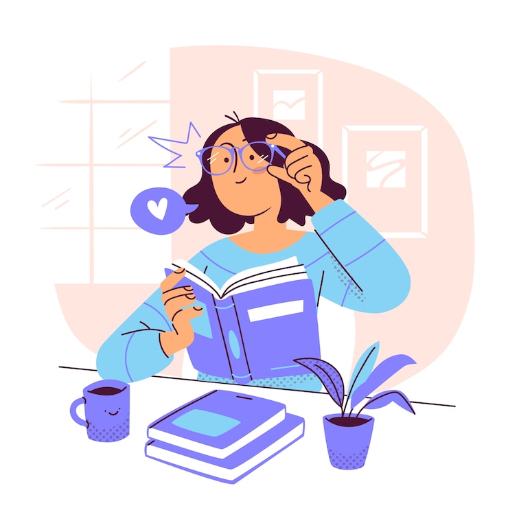 Vetor grátis ilustração do conceito de óculos de leitura