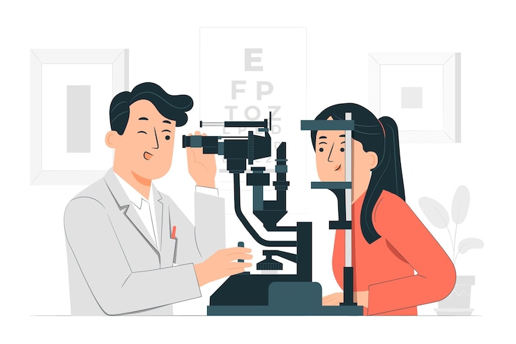 Vetor grátis ilustração do conceito de oftalmologista