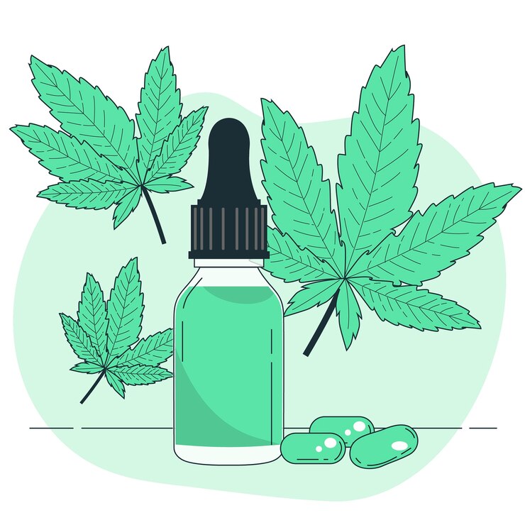 Vetor grátis ilustração do conceito de óleo de cannabis