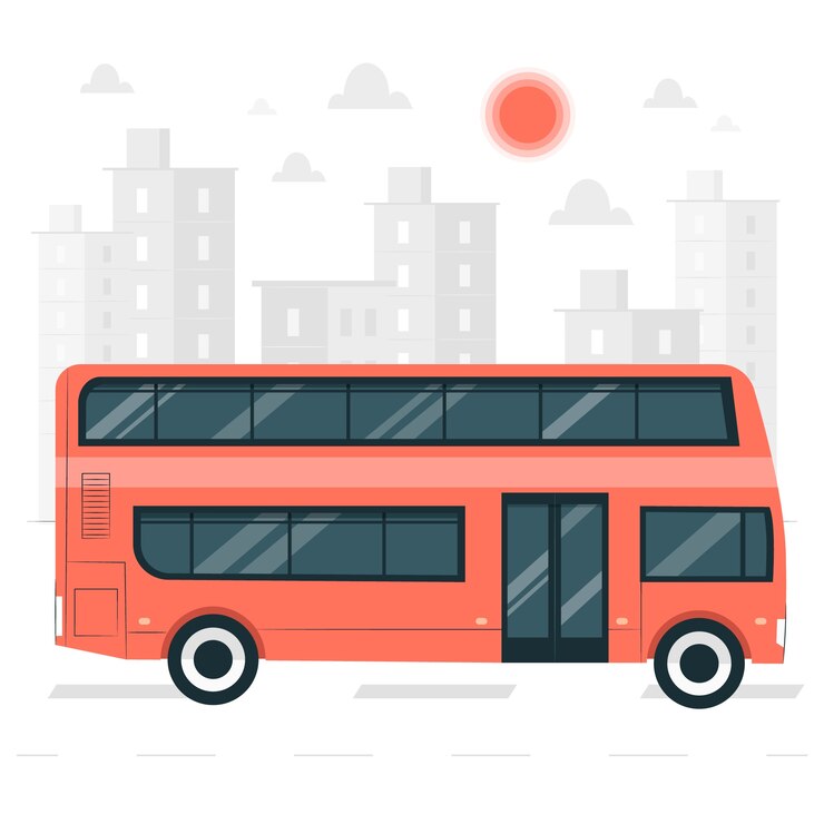 Vetor grátis ilustração do conceito de ônibus de dois andares