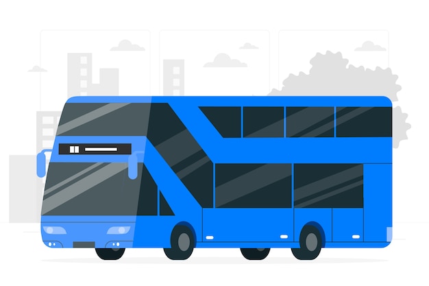 Ilustração do conceito de ônibus de dois andares
