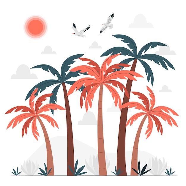 Vetor grátis ilustração do conceito de palmeira