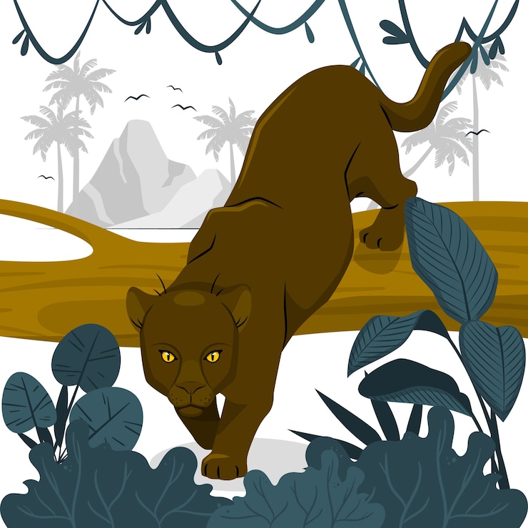 Vetor grátis ilustração do conceito de pantera preta