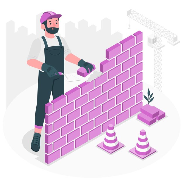 Ilustração do conceito de pedreiro