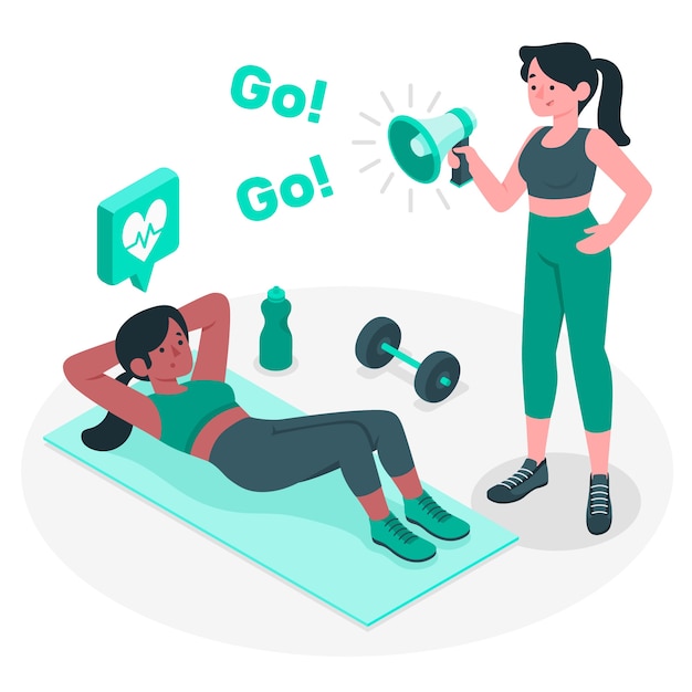 Ilustração do conceito de personal trainer