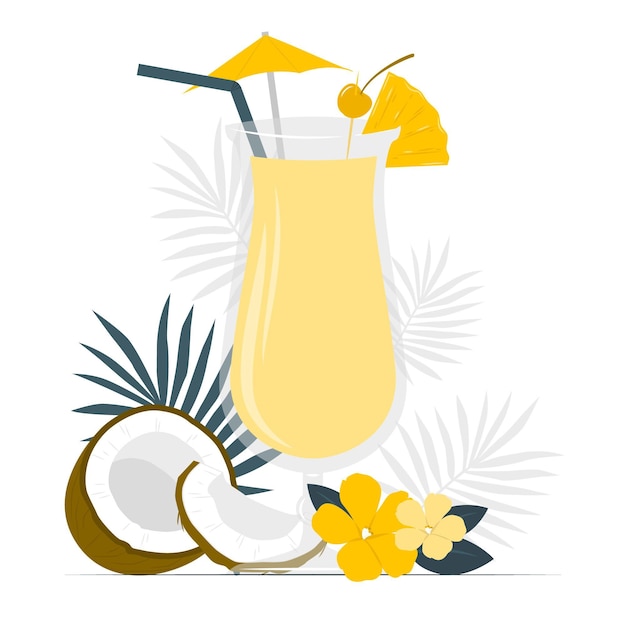 Ilustração do conceito de pina colada