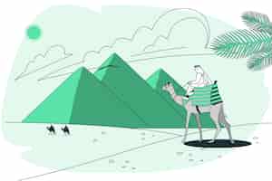Vetor grátis ilustração do conceito de pirâmide do deserto
