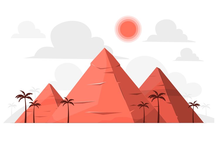 Vetor grátis ilustração do conceito de pirâmides egípcias