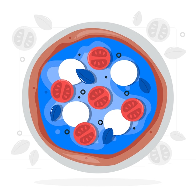 Vetor grátis ilustração do conceito de pizza caprese