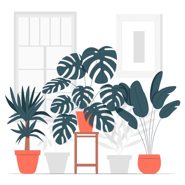 Vetor grátis ilustração do conceito de plantas em vasos