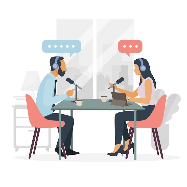 Vetor grátis ilustração do conceito de podcast