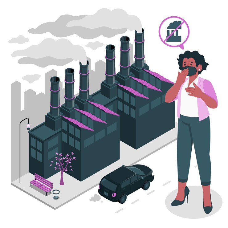 Vetor grátis ilustração do conceito de poluição do ar