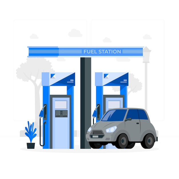 Vetor grátis ilustração do conceito de posto de combustível