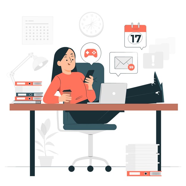 Ilustração do conceito de procrastinação