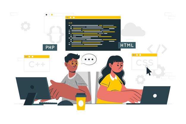 Ilustração do conceito de programação em pares