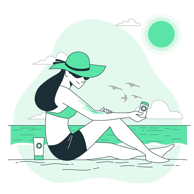 Ilustração do conceito de protetor solar