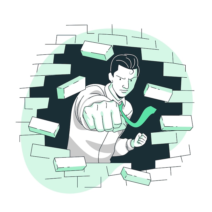 Vetor grátis ilustração do conceito de quebrando barreiras