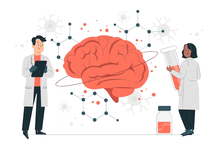 Vetor grátis ilustração do conceito de química do cérebro