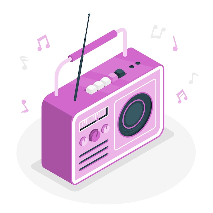 Vetor grátis ilustração do conceito de rádio