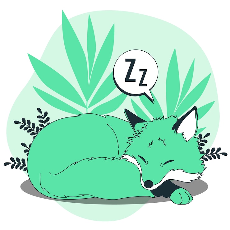 Vetor grátis ilustração do conceito de raposa adormecida