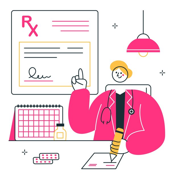 Ilustração do conceito de receita médica