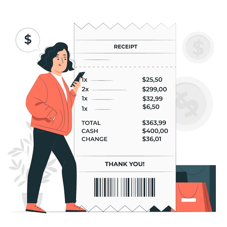 Vetor grátis ilustração do conceito de recibo
