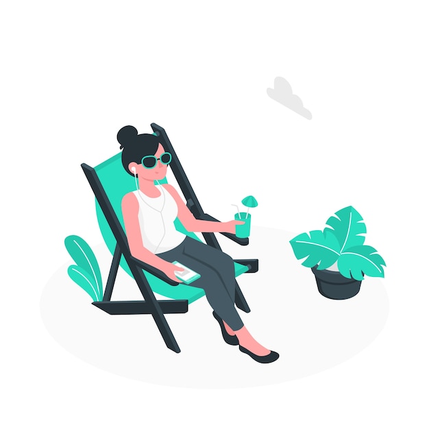 Ilustração do conceito de relaxamento