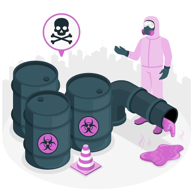 Vetor grátis ilustração do conceito de resíduos perigosos