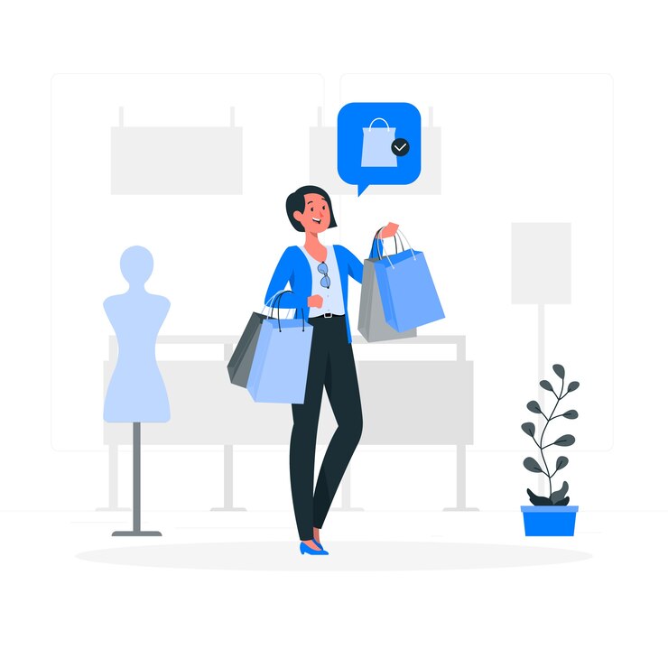 Vetor grátis ilustração do conceito de sacola de compras