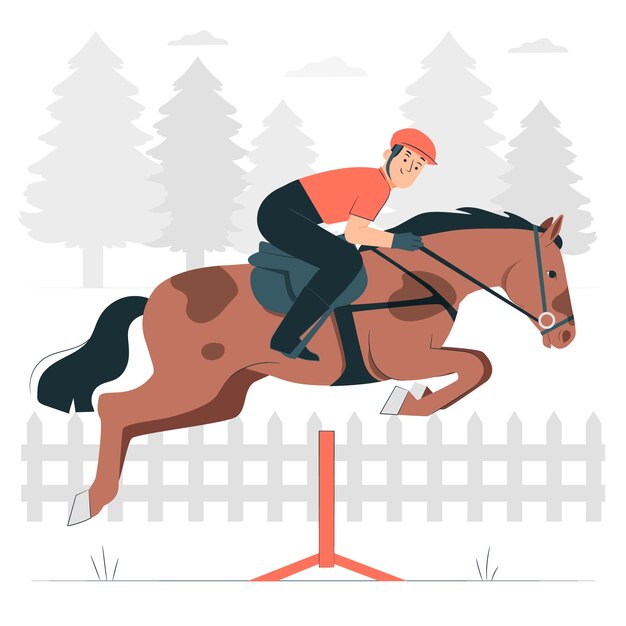 Ilustração do conceito de salto de cavalo