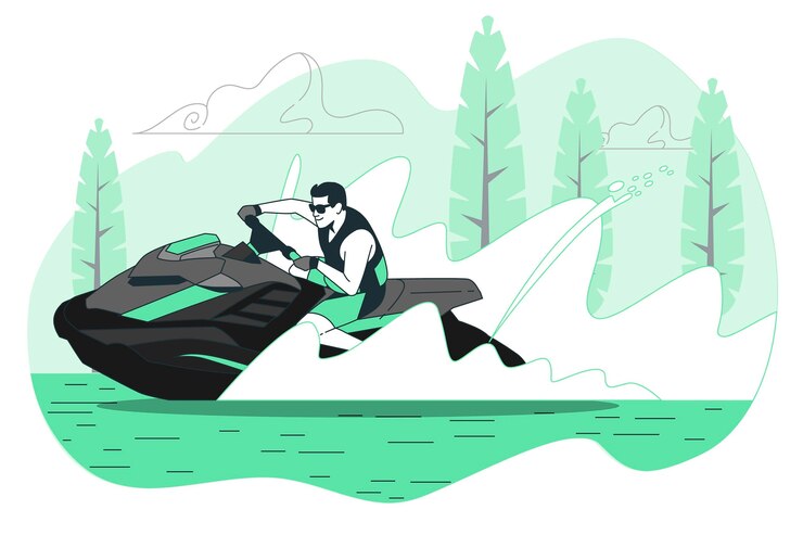 Vetor grátis ilustração do conceito de scooter aquático